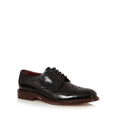 Loake Big and tall black leather brogues